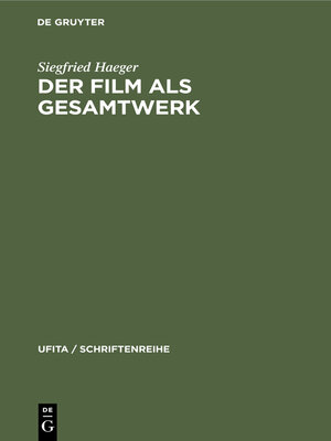 cover image of Der Film als Gesamtwerk